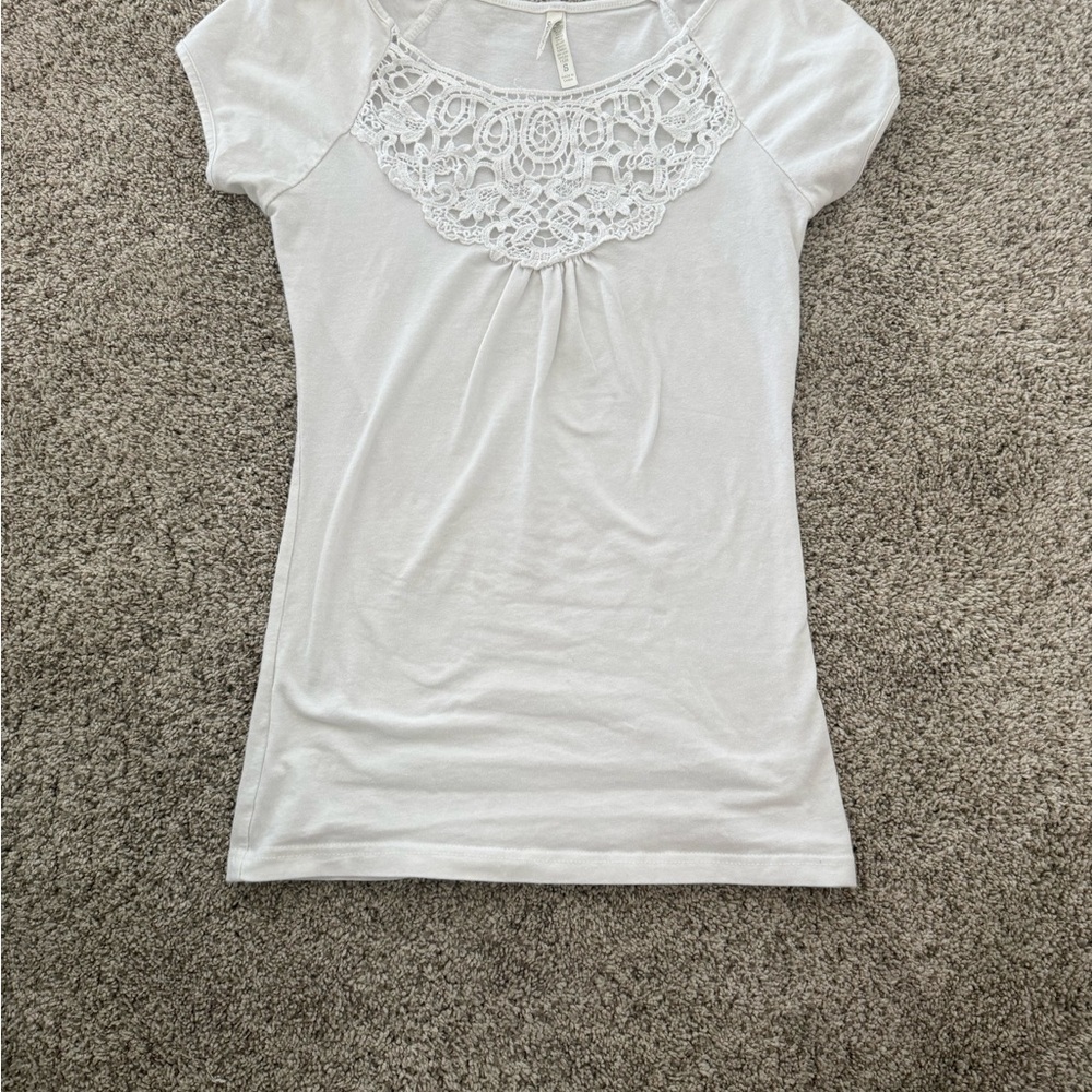 Color Story White Lace Accent Blouse